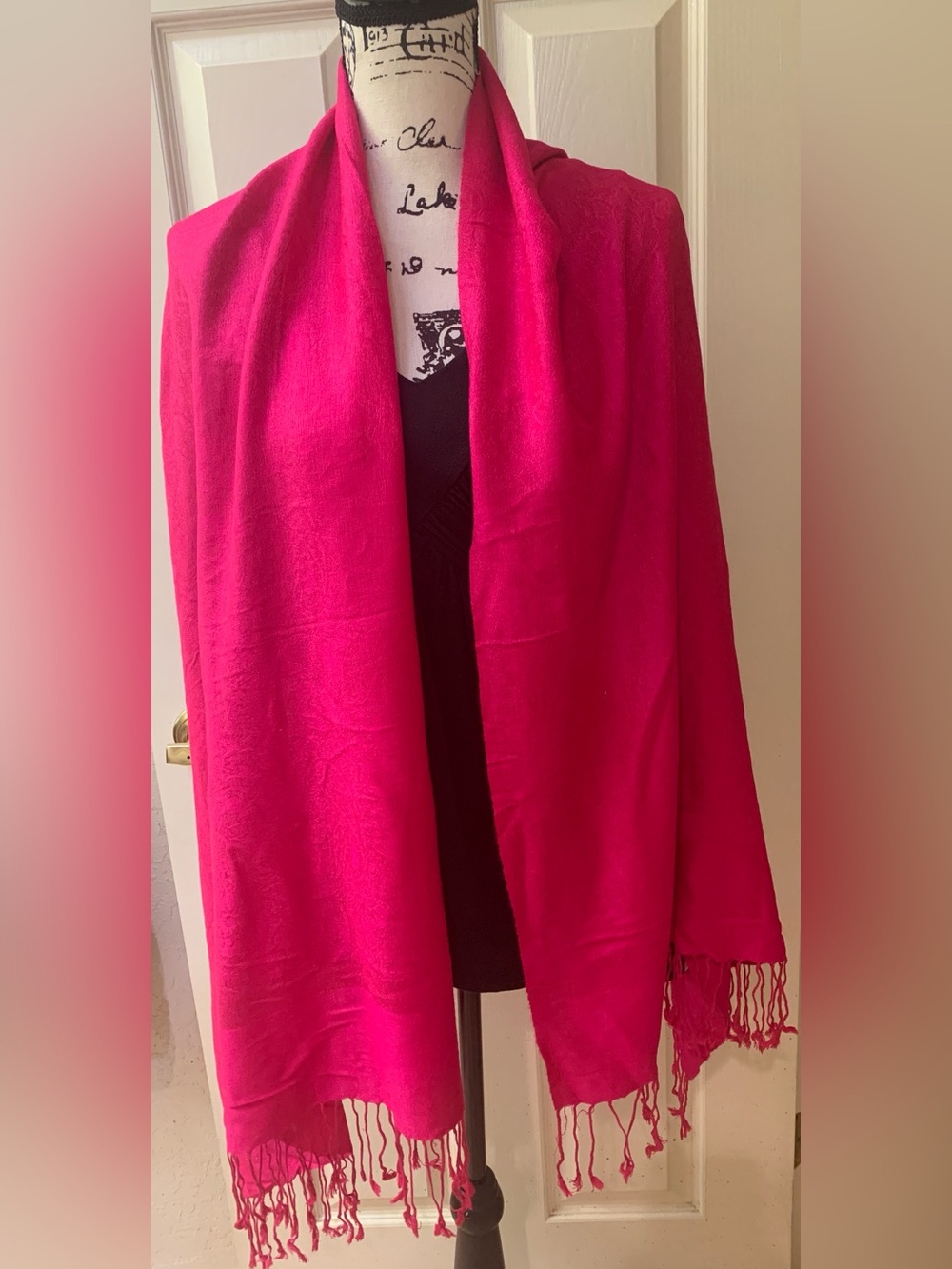 pashmina Hot Pink Silk-Blend Shawl/scarf